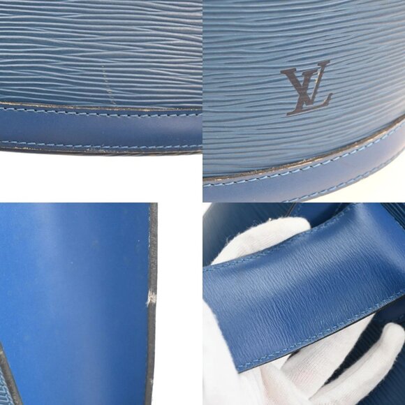 LOUIS VUITTON LV Logo Cluny Shoulder Bag Epi Leather Blue France M52255 85EF306 - Picture 9 of 15